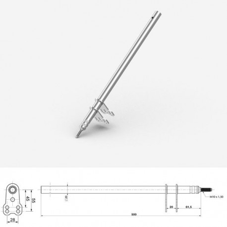 Stuurstang M10 x 500